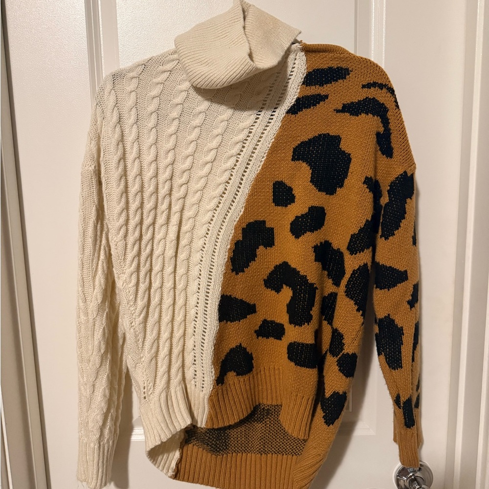 Leopard Print and Cream Sweater - Picture 5 of 7
